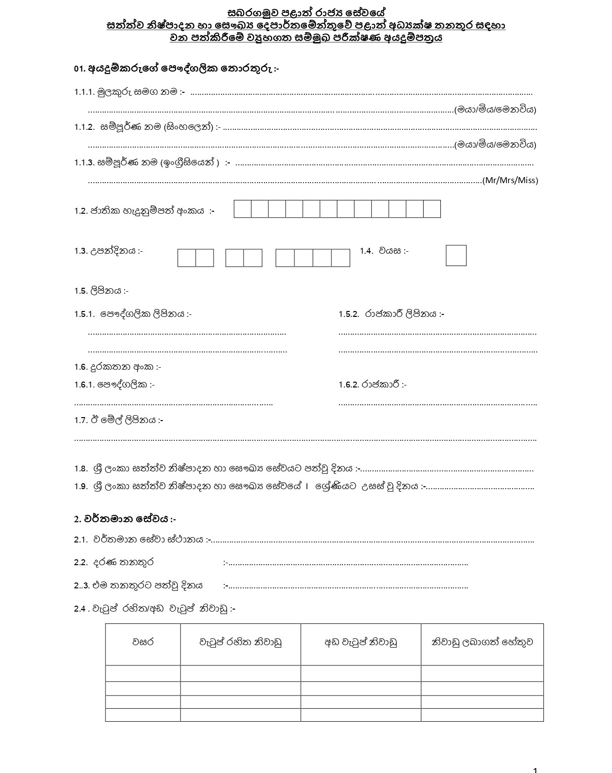 Provincial Director - Sabaragamuwa Provincial Public Service Commission
