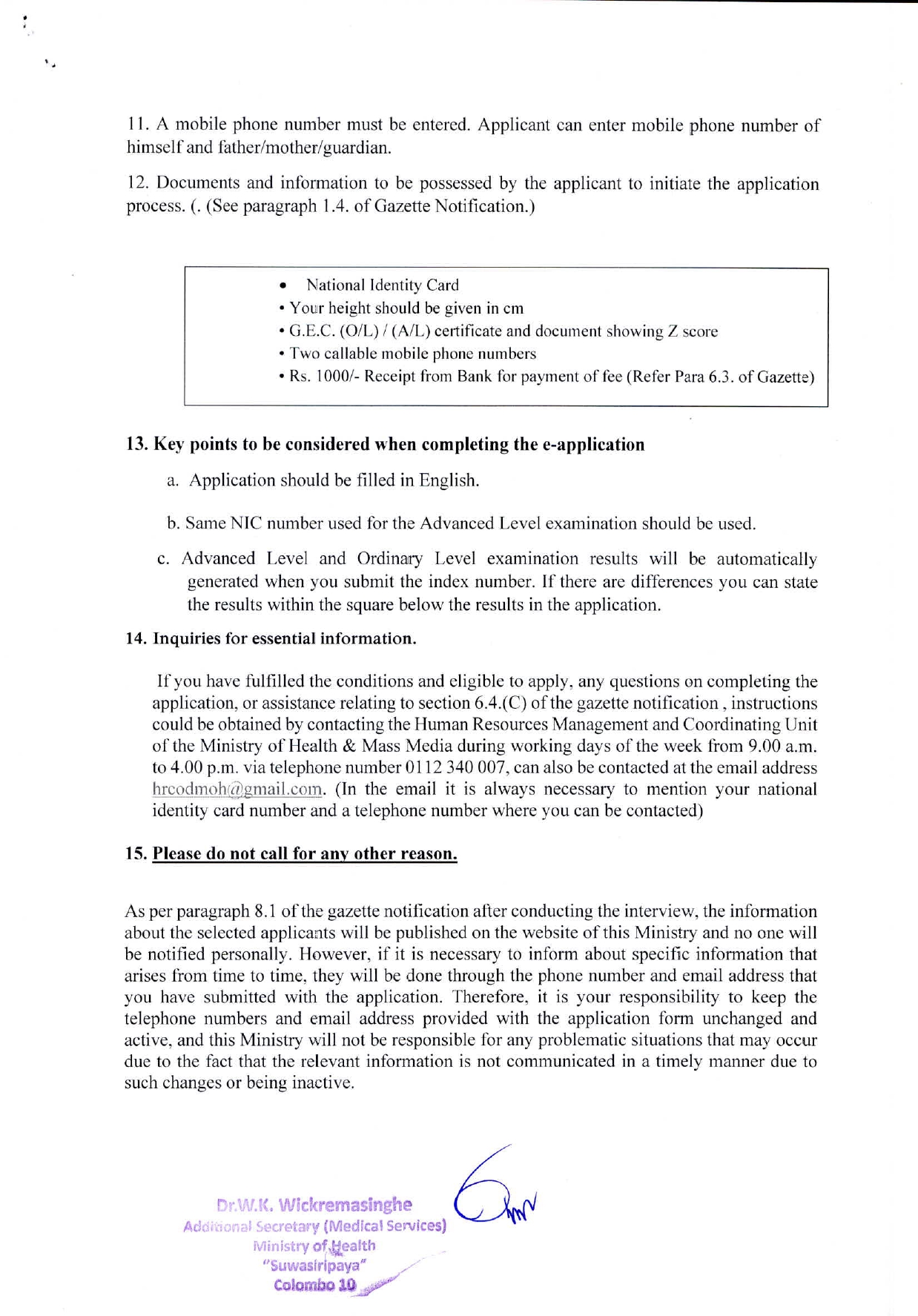 Recruitment for the Nurse Training (2025) - Ministry of Health & Mass Media