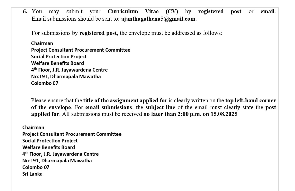 Individual Consultant - Welfare Benefits Board