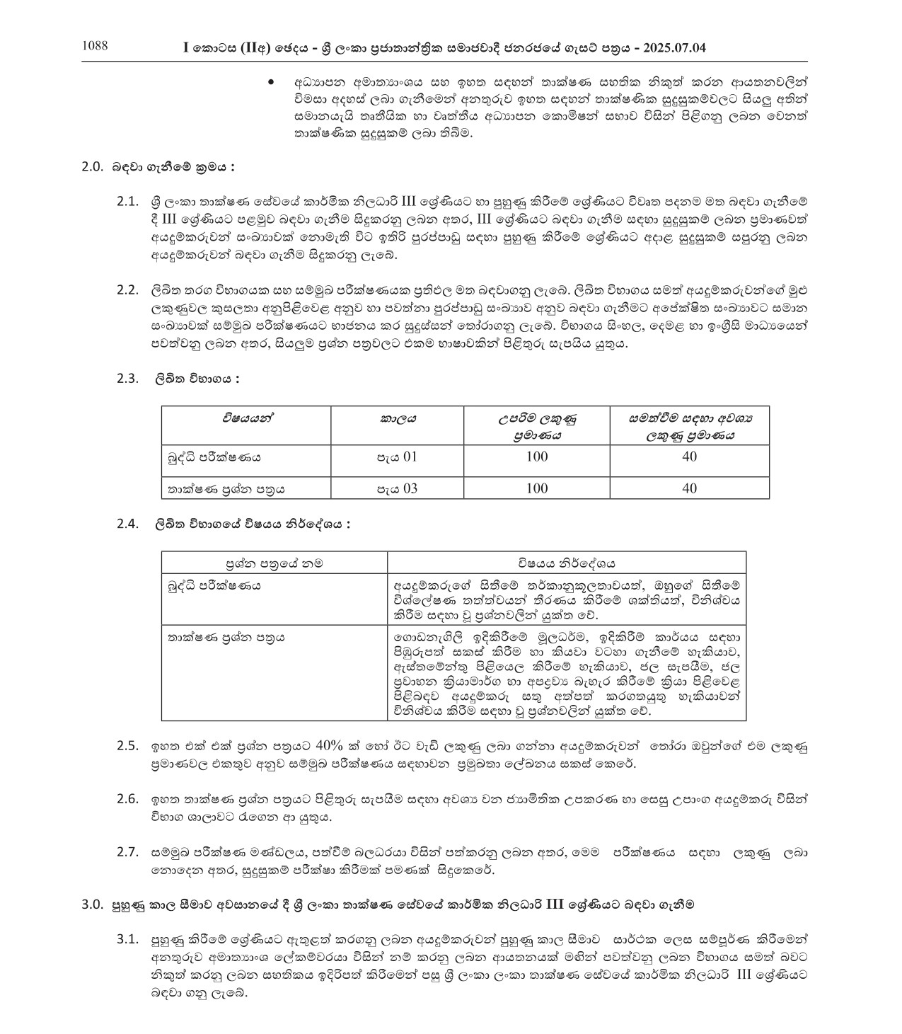 Technical Officer (Open) - Ministry of Public Administration, Provincial Councils & Local Government