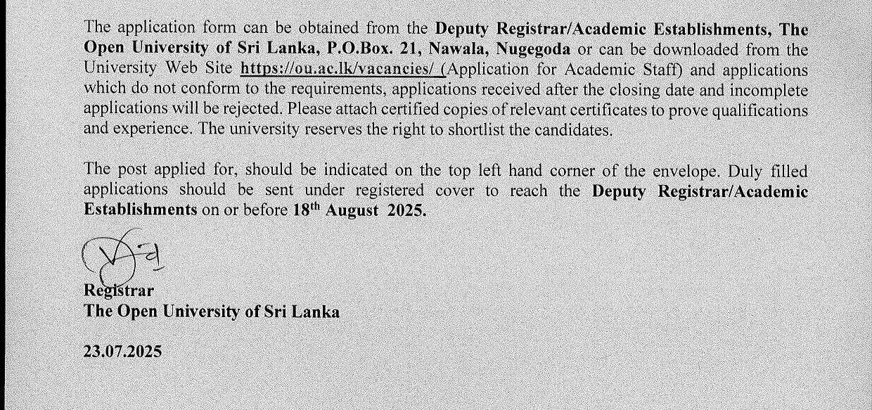 Chief Marshal - The Open University of Sri Lanka