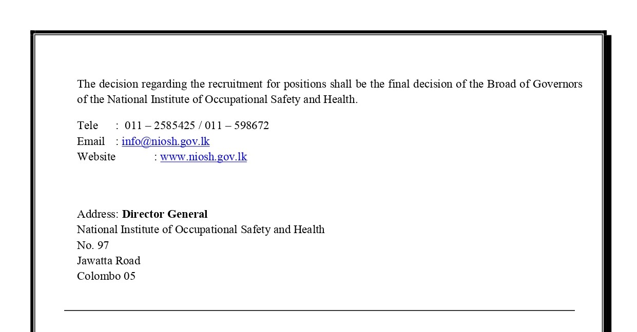 Management Assistant - National Institute of Occupational Safety & Health