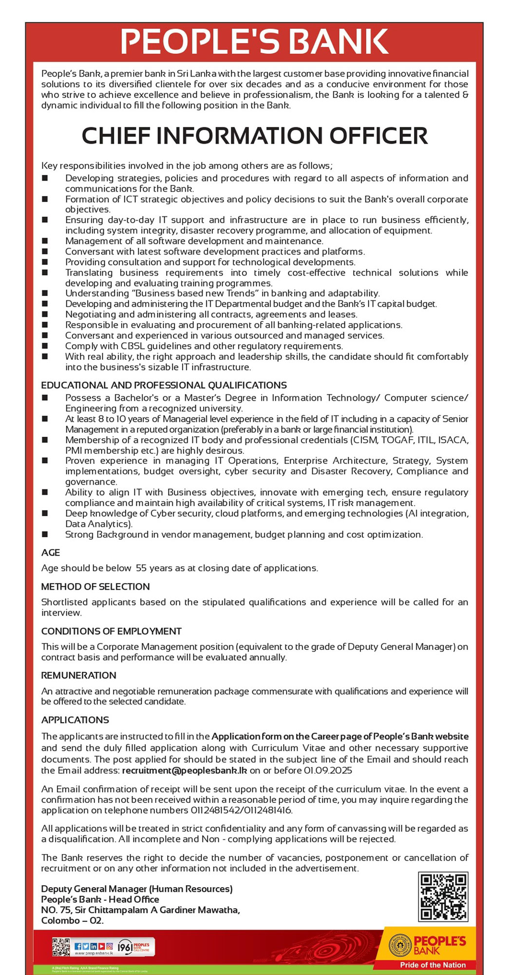 Chief Information Officer - People’s Bank
