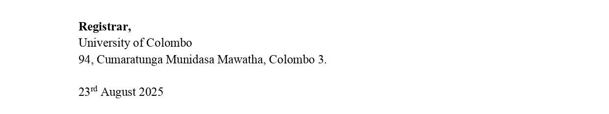 Senior Assistant Internal Auditor - University of Colombo