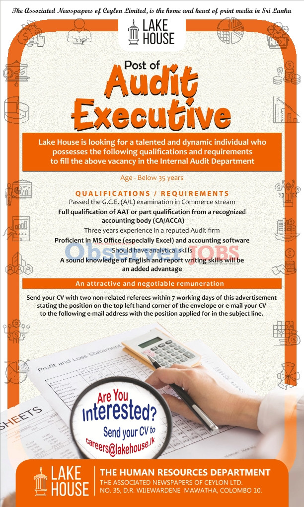Audit Executive - The Associated Newspapers of Ceylon Limited