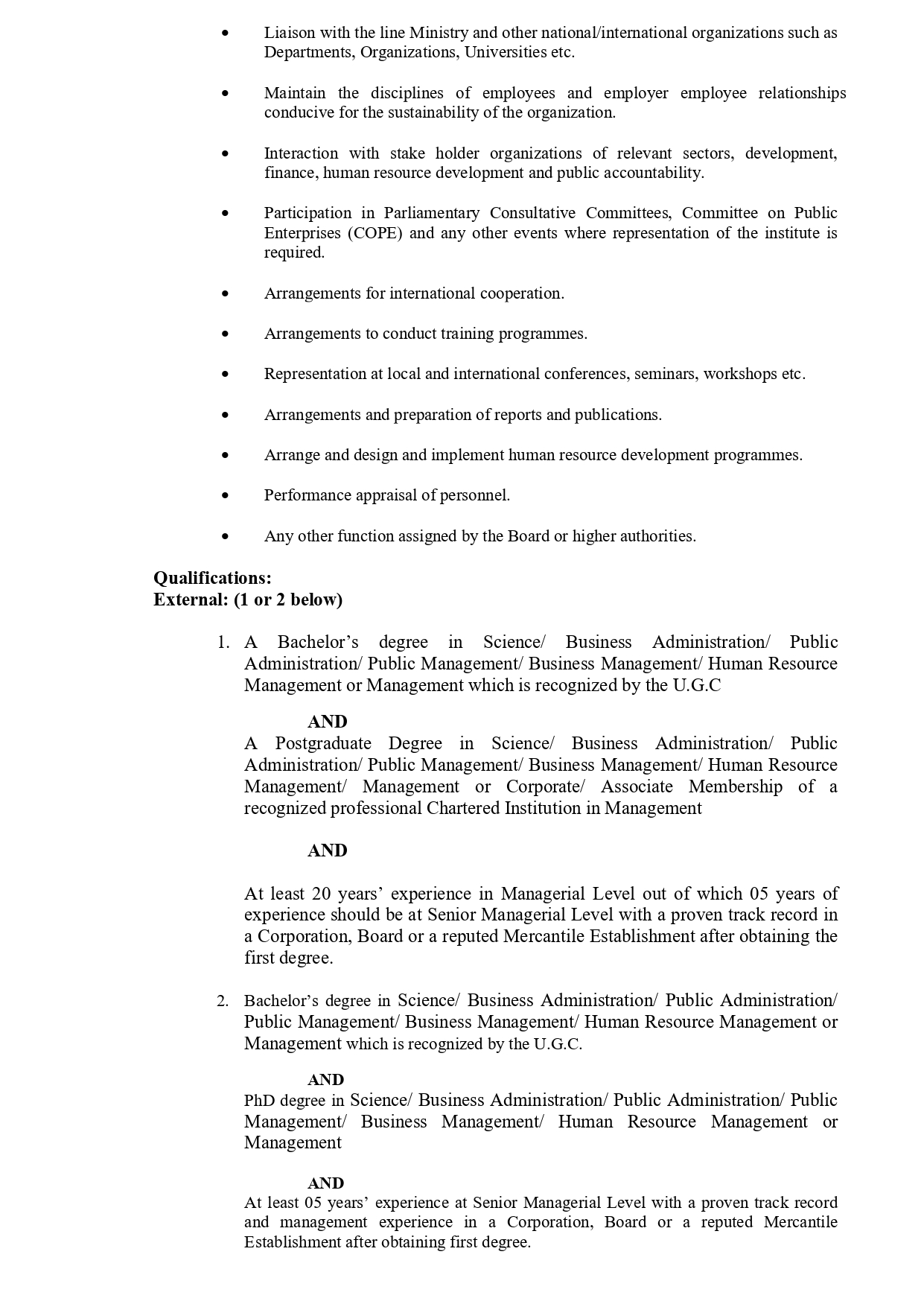 Director General, Director (Administration) - Sri Lanka Atomic Energy Board