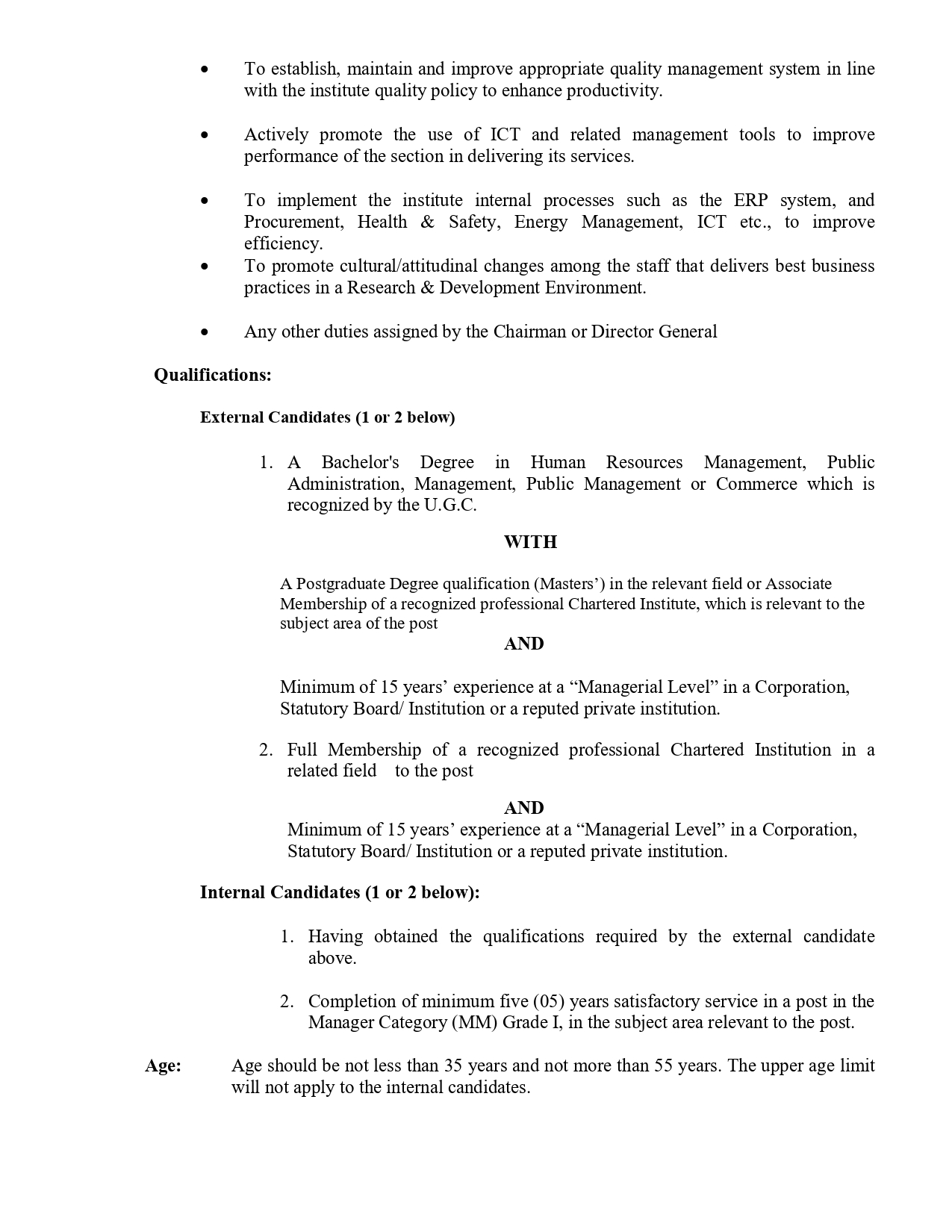 Director General, Director (Administration) - Sri Lanka Atomic Energy Board