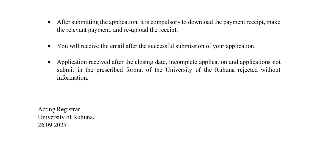 Driver, Groundsman, Library Attendant, Gardner, Works Aide, Postmortem Labourer - University of Ruhuna