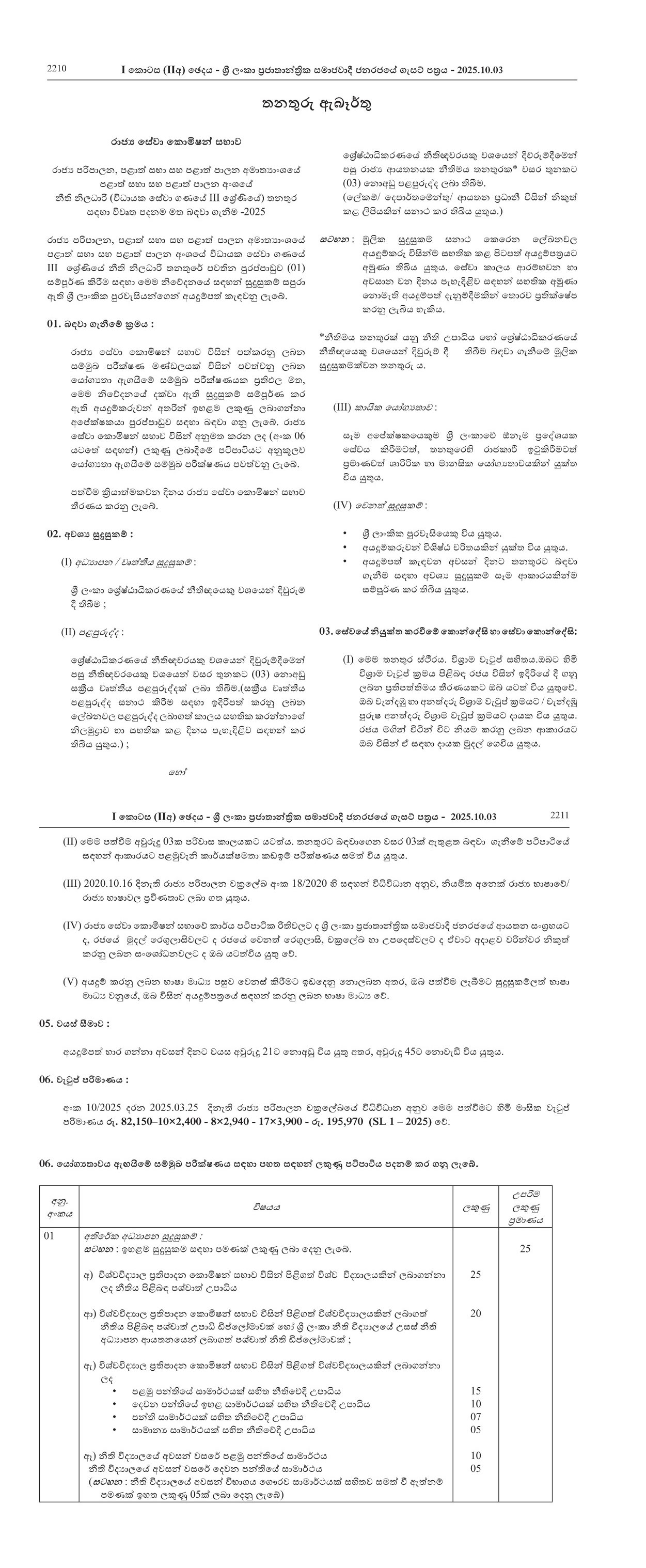 Legal Officer - Ministry of Public Administration, Provincial Councils & Local Government