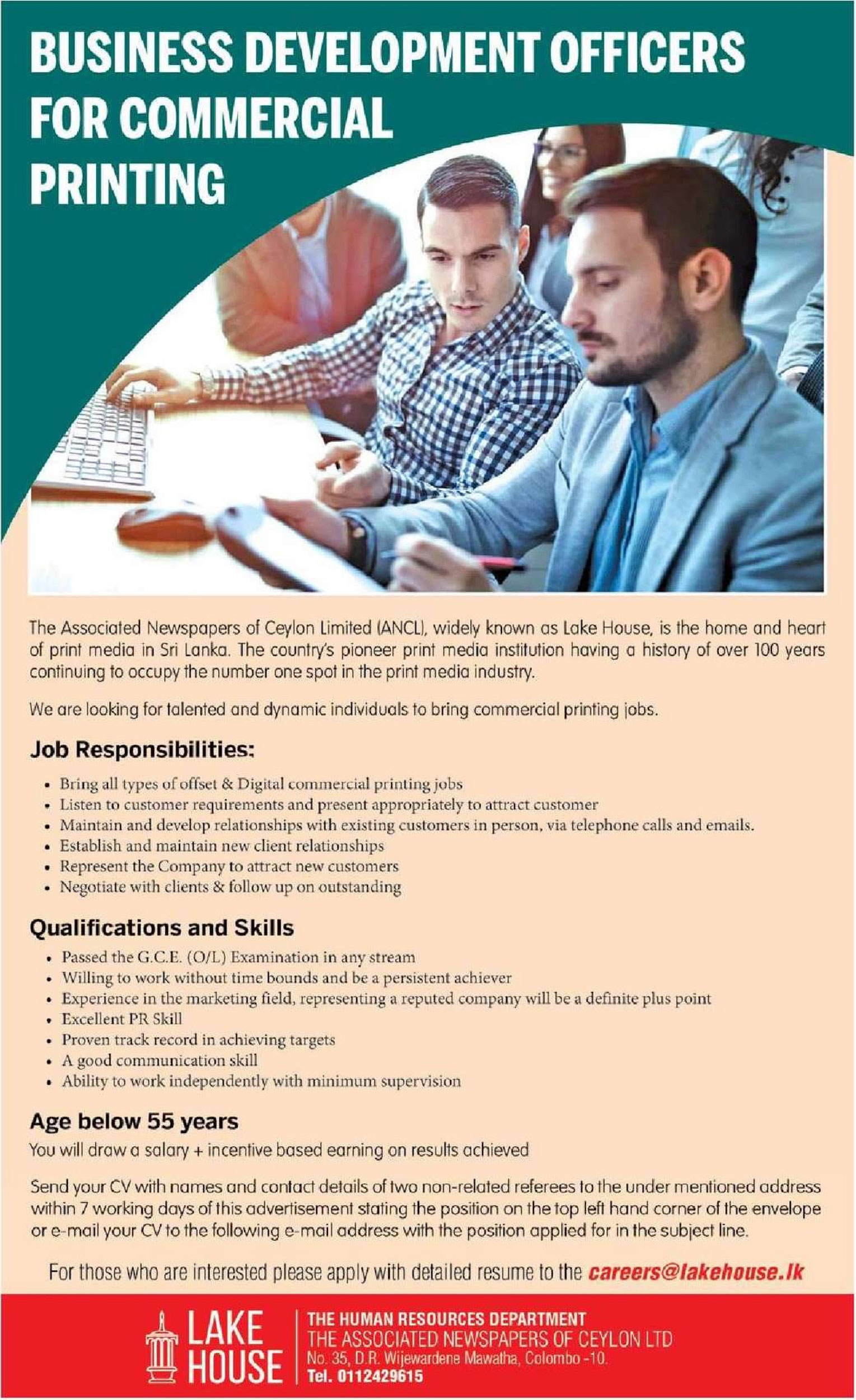 Business Development Officer - The Associated Newspapers of Ceylon Limited
