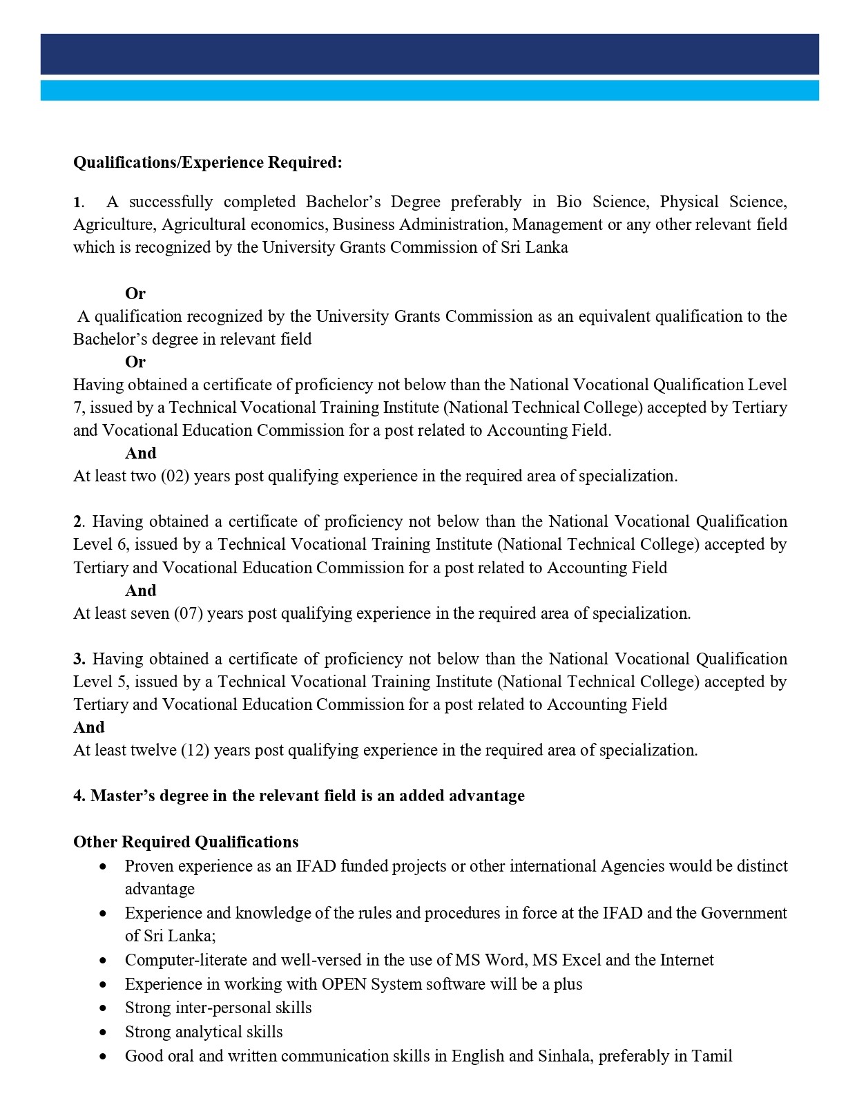 Monitoring & Evaluation Assistant - Smallholder Agribusiness & Resilience Project - Ministry of Agriculture, Livestock, Lands & Irrigation