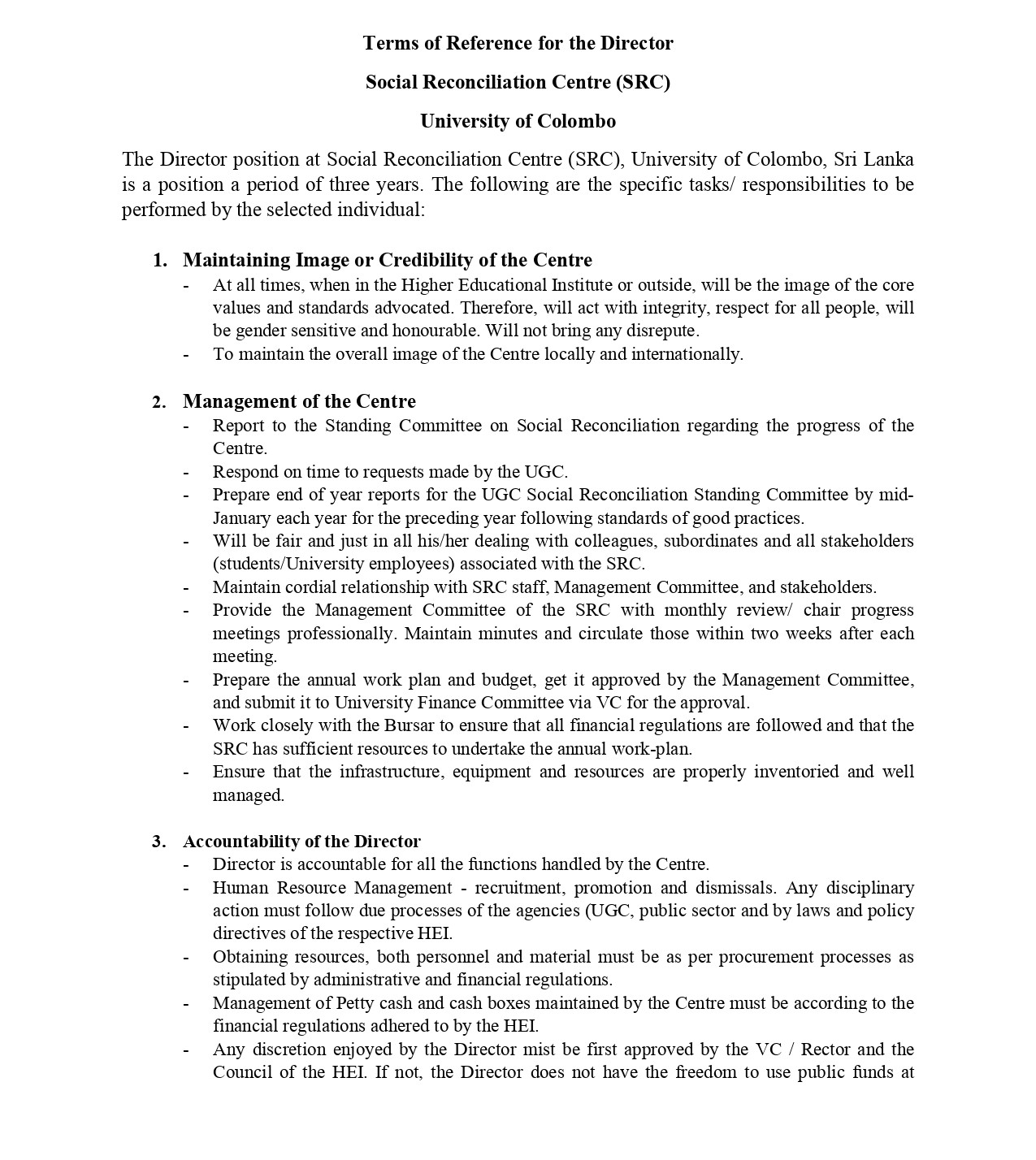 Director - University of Colombo