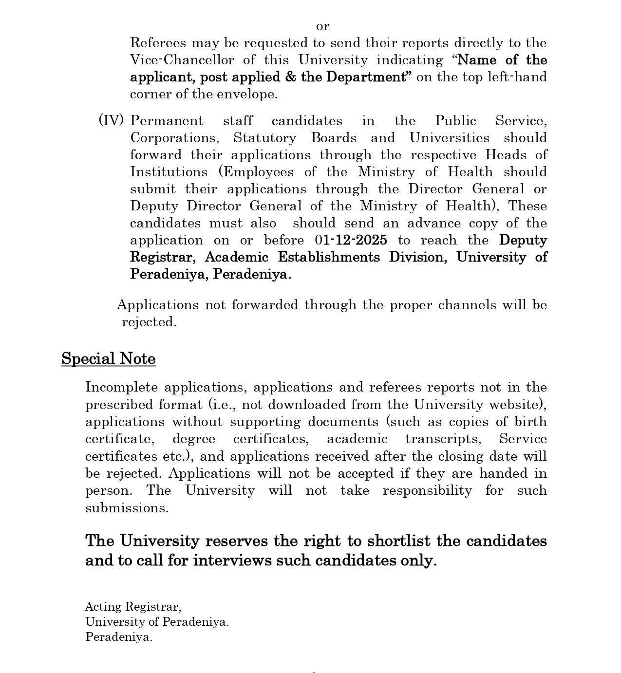 Instructor - University of Peradeniya