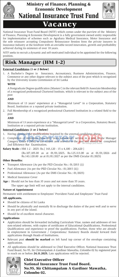 Risk Manager - National Insurance Trust Fund