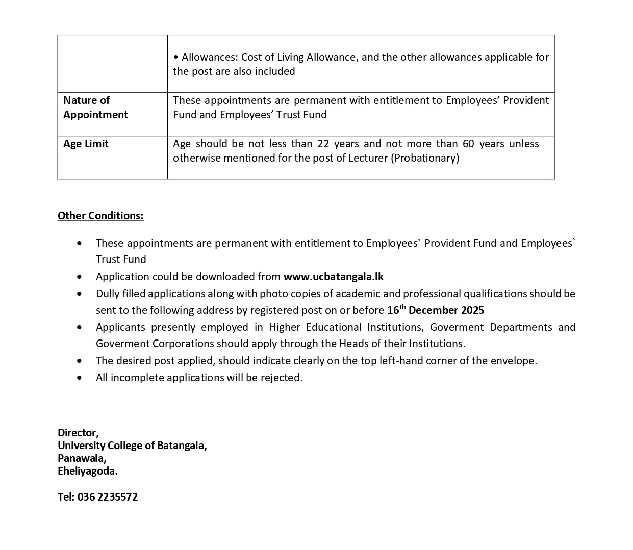 Senior Lecturer, Lecturer - University College of Batangala - University of Vocational Technology