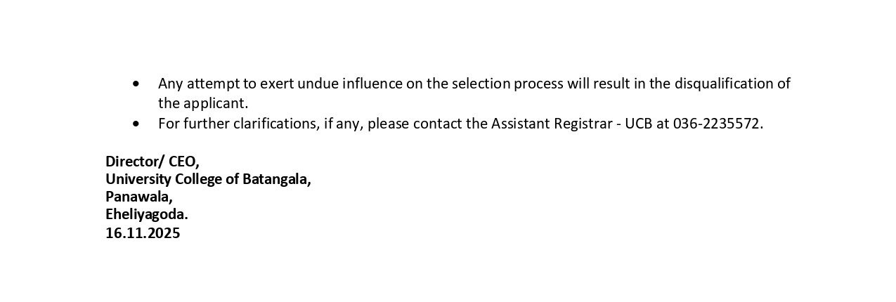 Assistant Bursar, Instructor - University College of Batangala - University of Vocational Technology