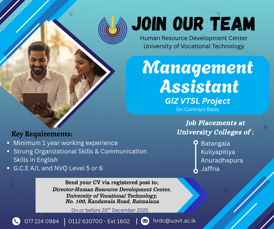 Management Assistant - University of Vocational Technology