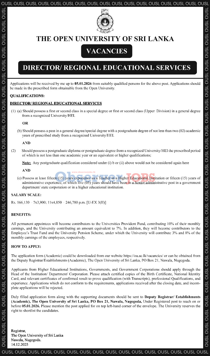 Director - The Open University of Sri Lanka