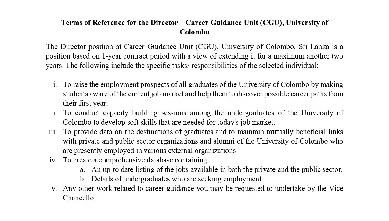Director - University of Colombo