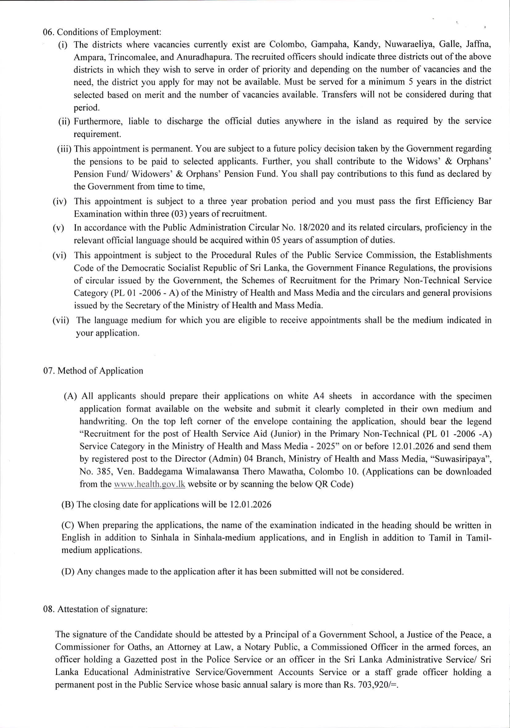 Health Service Aid - Ministry of Health and Mass Media