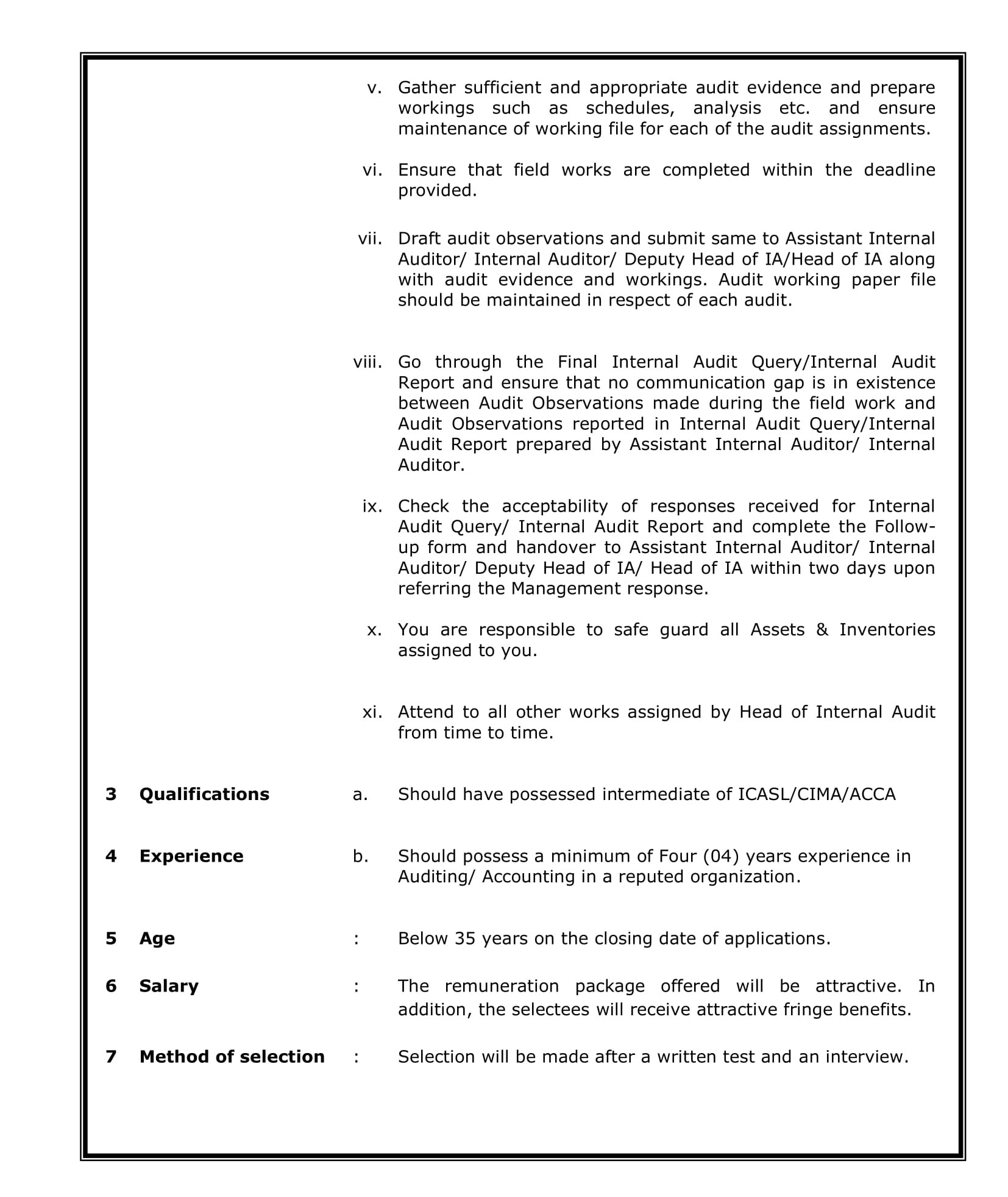 Internal Audit Examiner - Airport and Aviation Services (Sri Lanka) (Private) Limited  