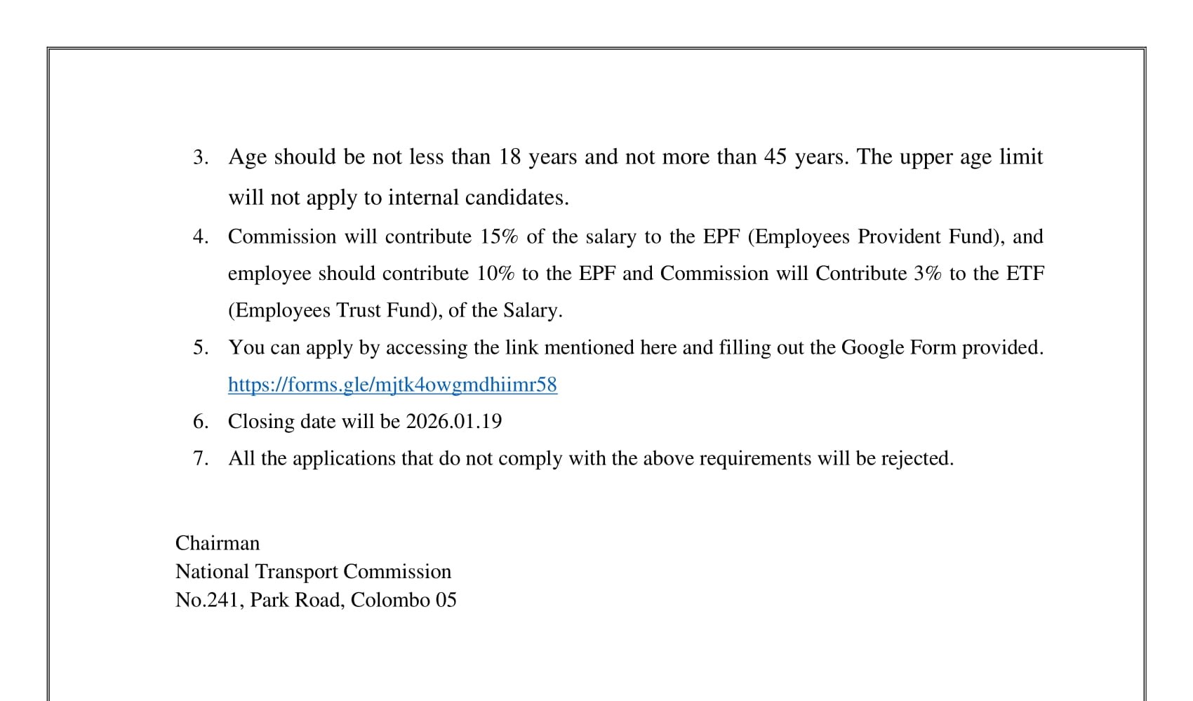 Management Assistant - National Transport Commission