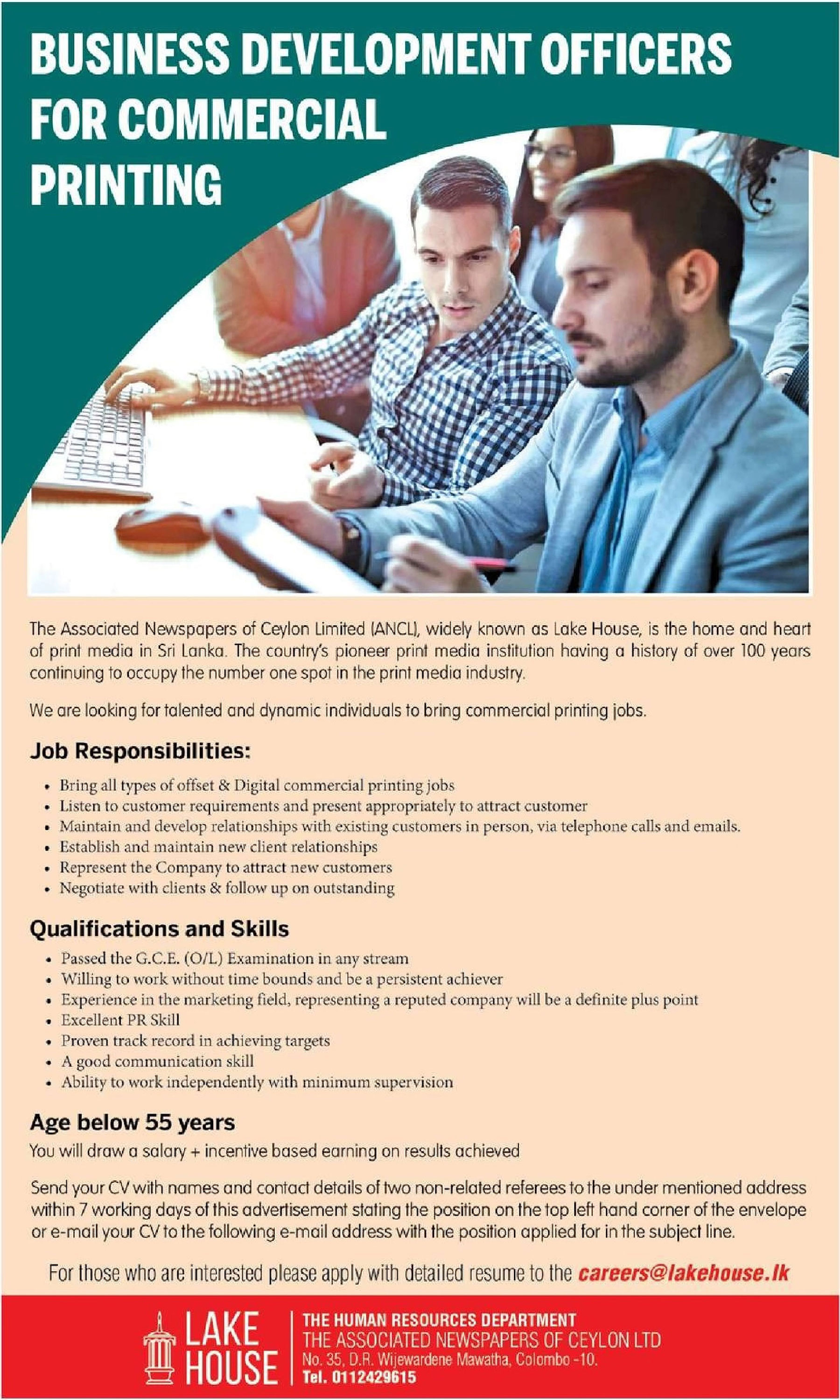 Business Development Officer - The Associated Newspapers of Ceylon Ltd