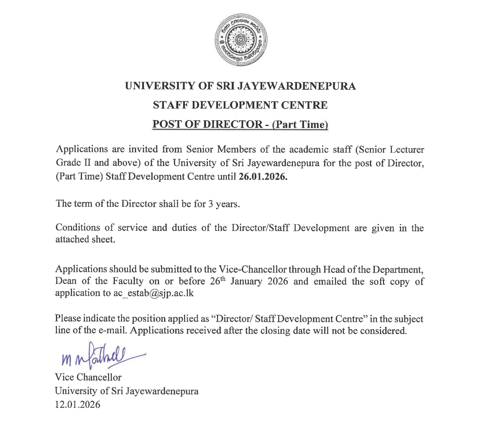 Director - The Open University of Sri Lanka
