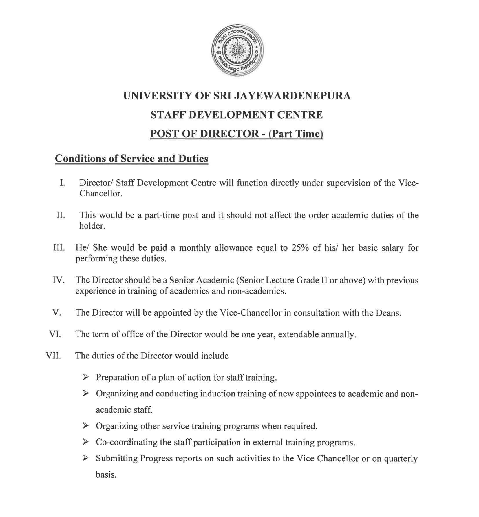 Director - The Open University of Sri Lanka