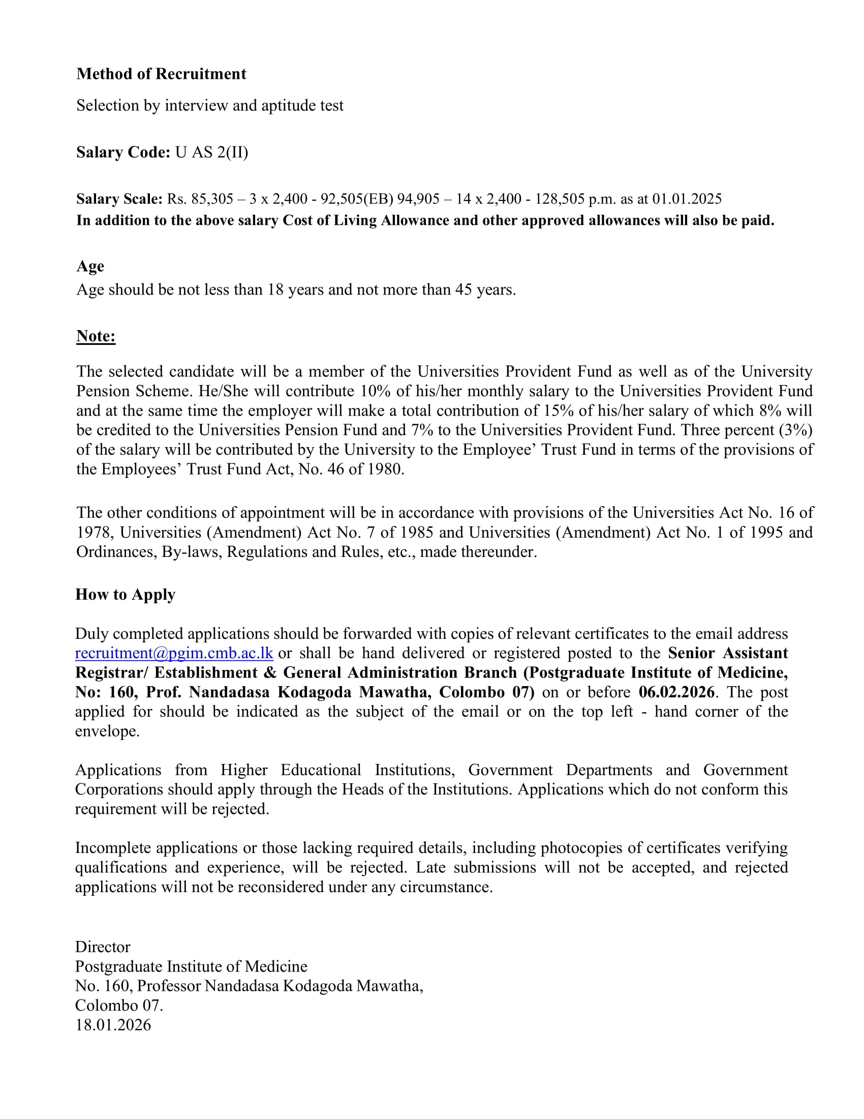 Programmer/System Analyst - University of Colombo