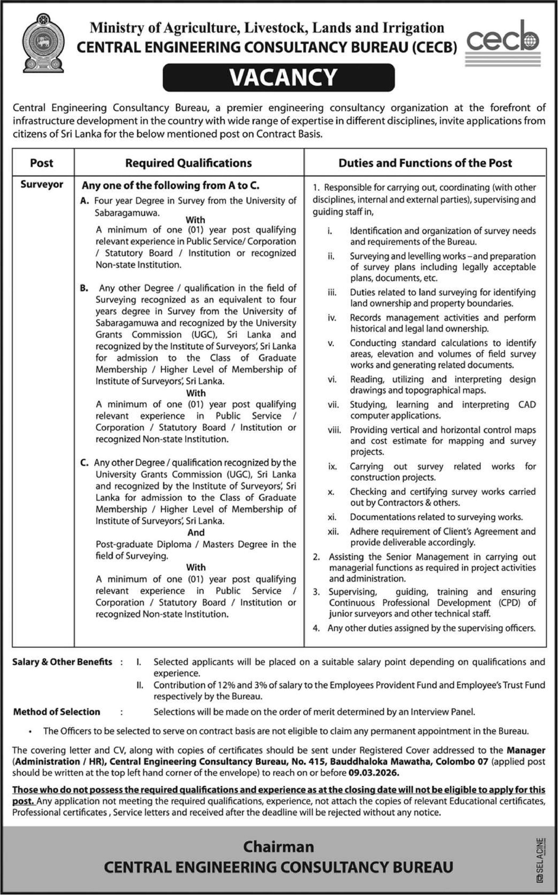 Surveyor - Central Engineering Consultancy Bureau