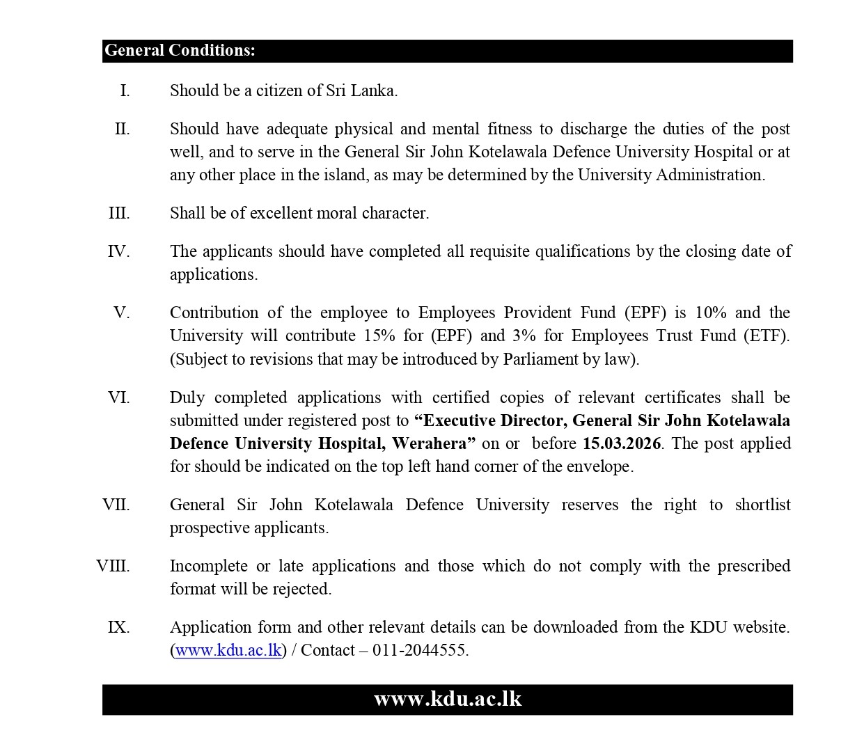 Pharmacist - University Hospital - General Sir John Kotelawala Defence University