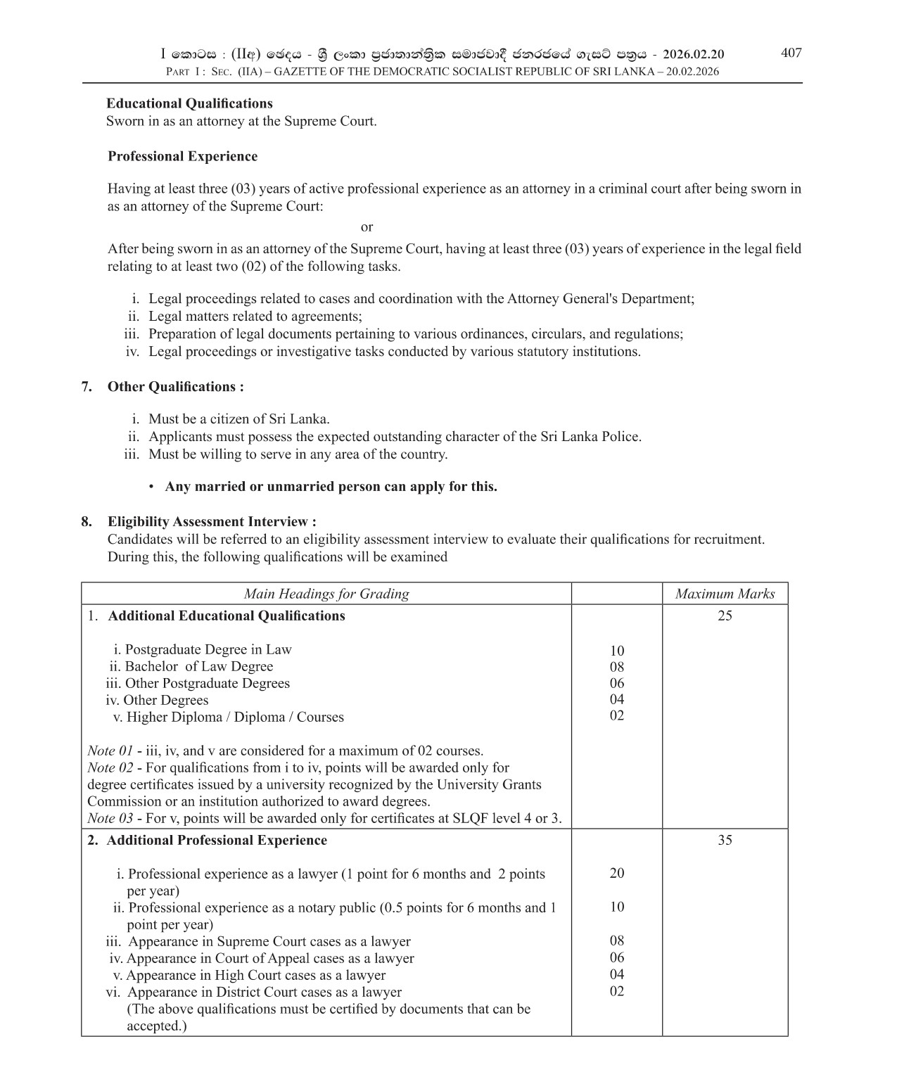 Reservist Assistant Superintendent of Police (Male/Female) Post of Legal - Sri Lanka Police