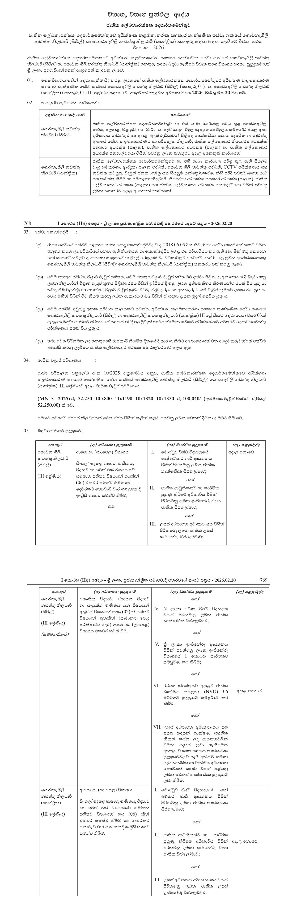 Building Maintenance Officer (Civil, Mechanical)- Department of National Archives