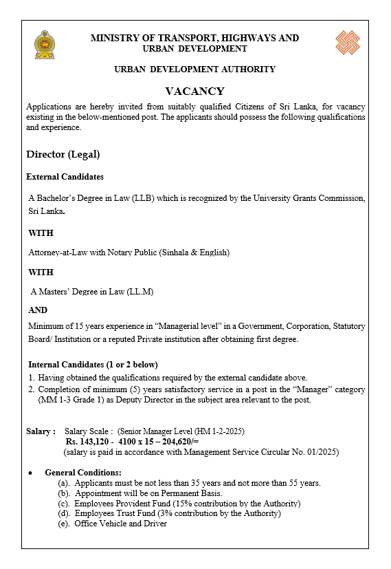 Director - Urban Development Authority