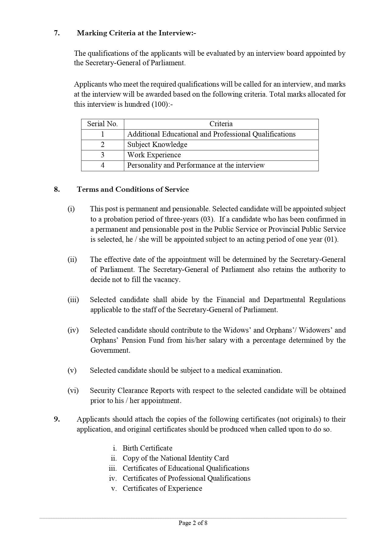 Deputy Coordinating Engineer - Parliament of Sri Lanka