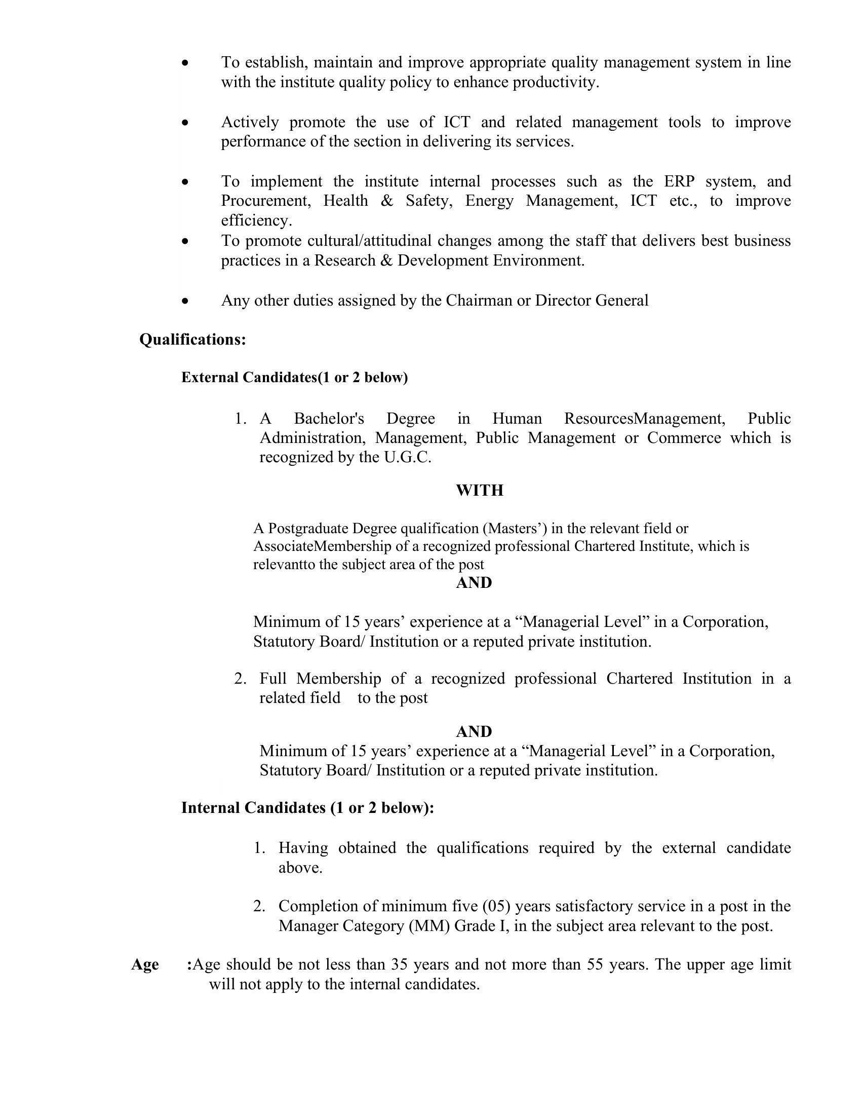 Director (Administration) - Sri Lanka Atomic Energy Board