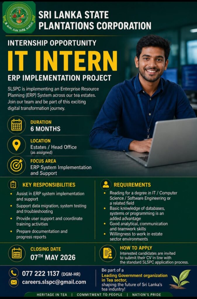 IT Intern - Sri Lanka State Plantation Corporation