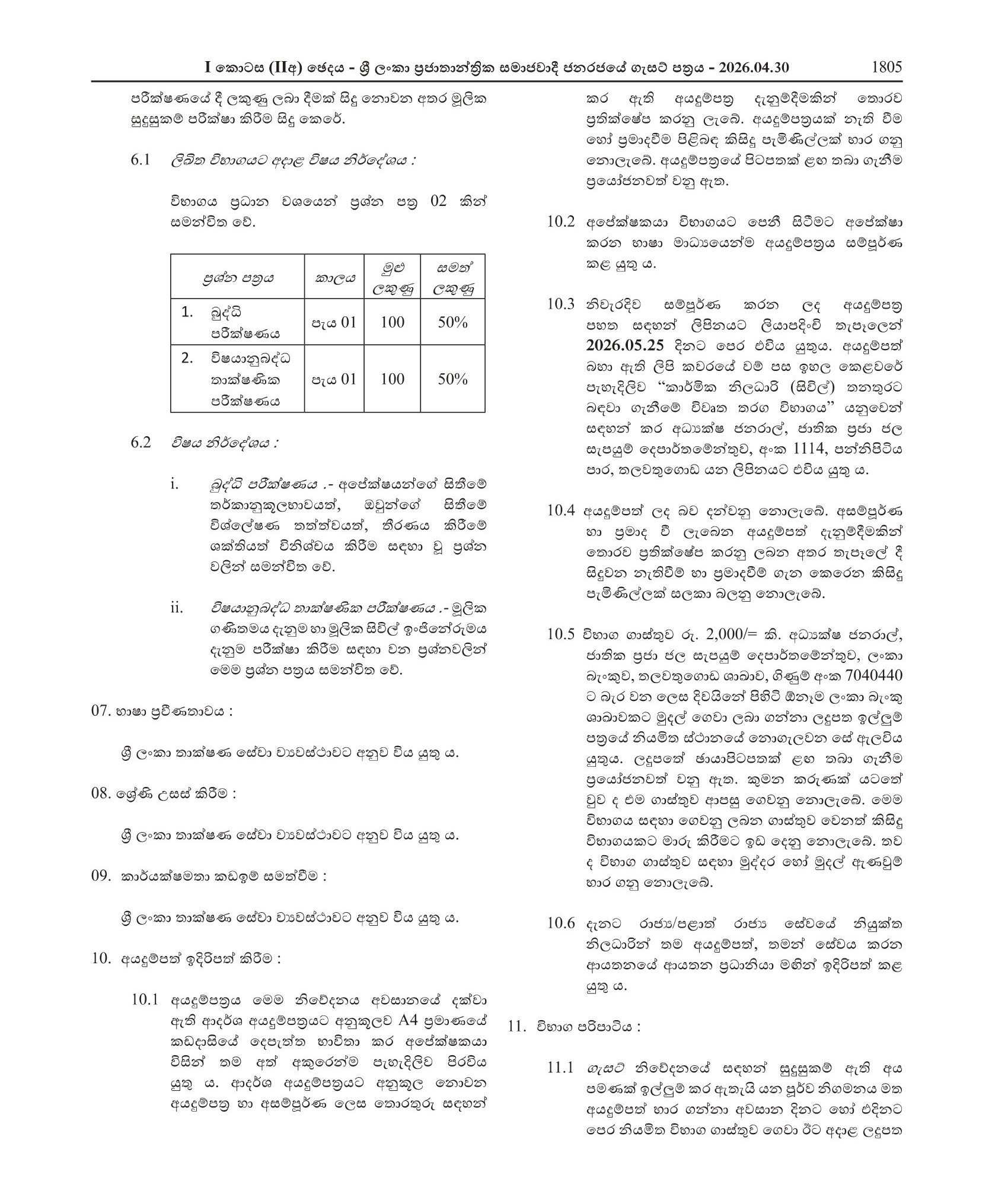 Technical Officer (Civil) (Open) - Department of National Community Water Supply