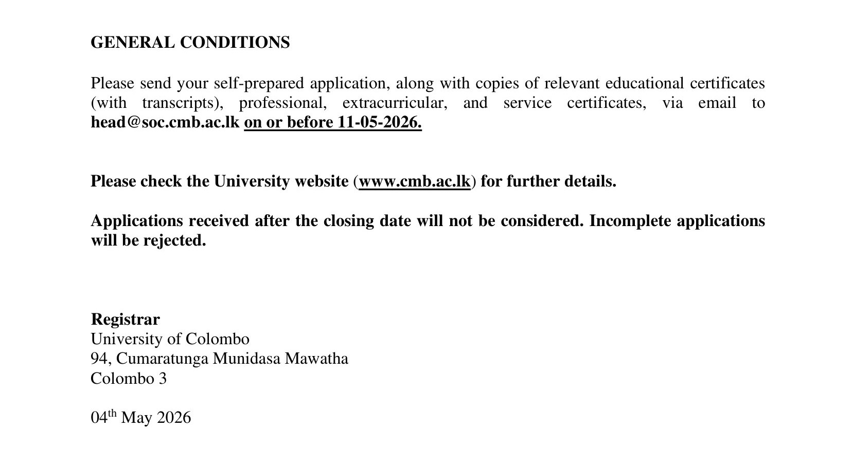 Research Assistant - University of Colombo