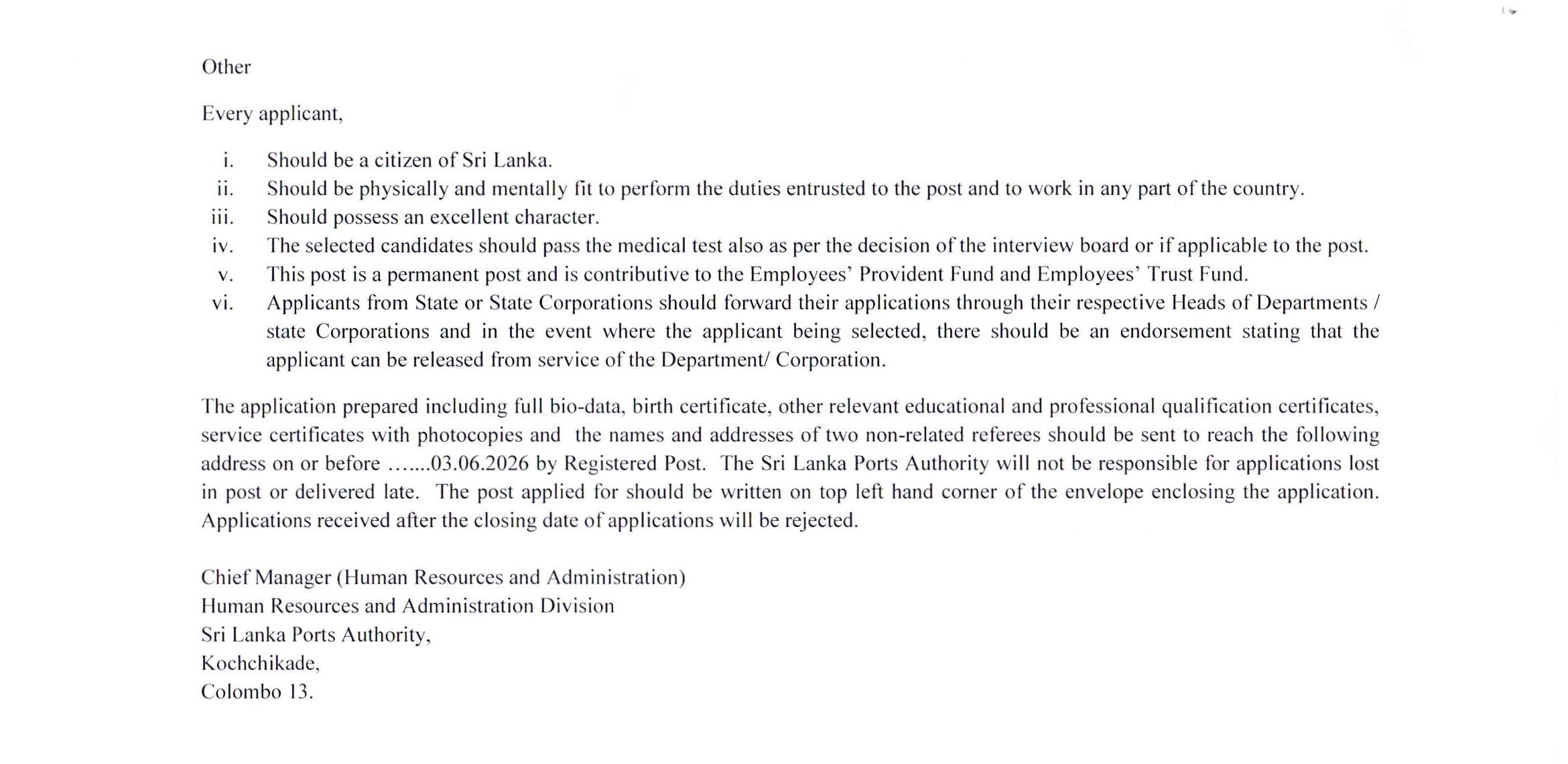 Calassie - Sri Lanka Ports Authority