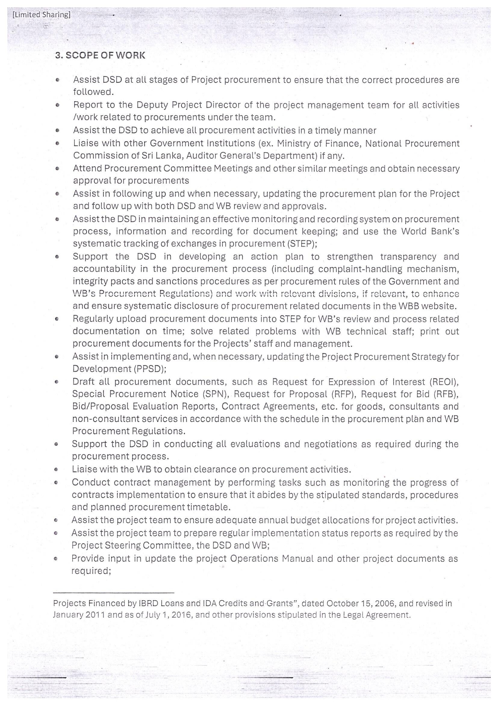 Procurement Specialist - Department of Samurdhi Development