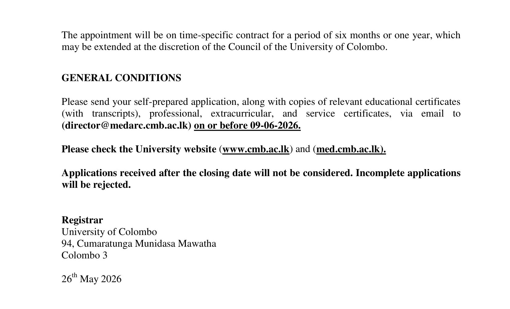 Course Manager - University of Colombo