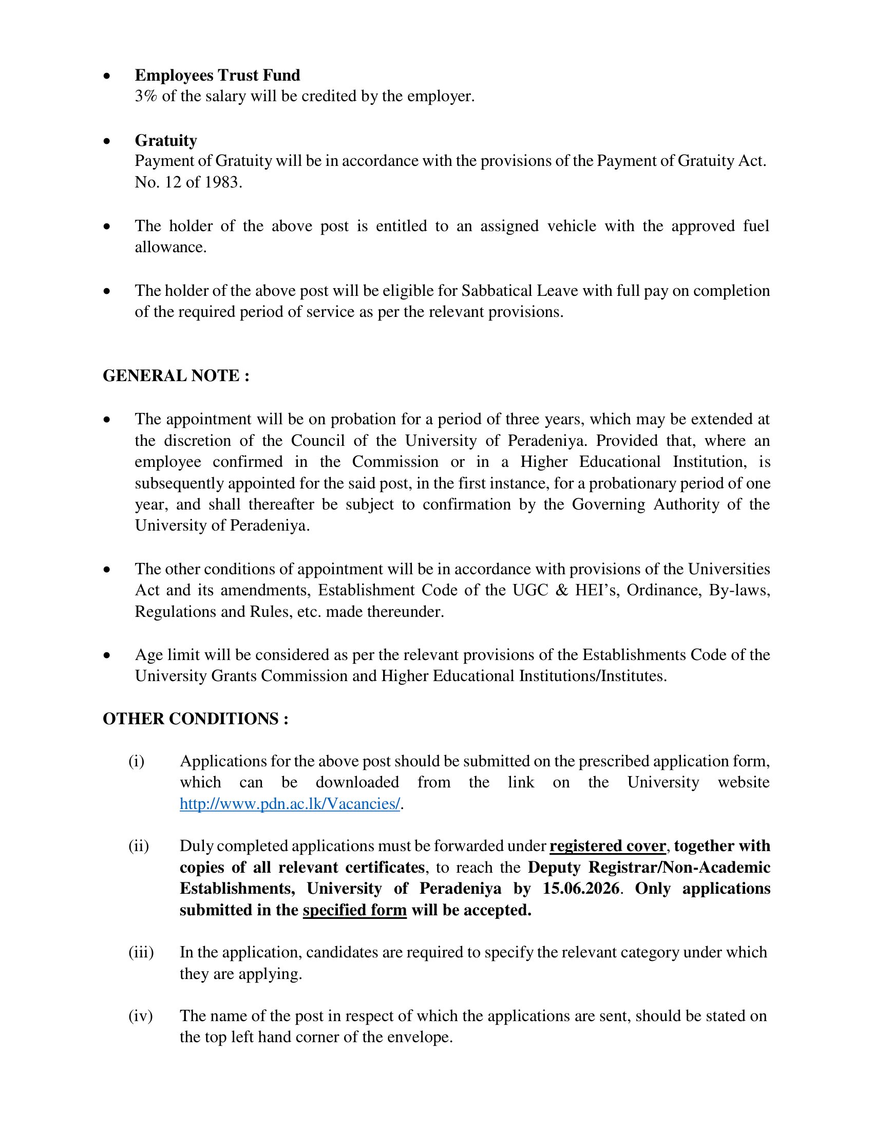Registrar - University of Peradeniya