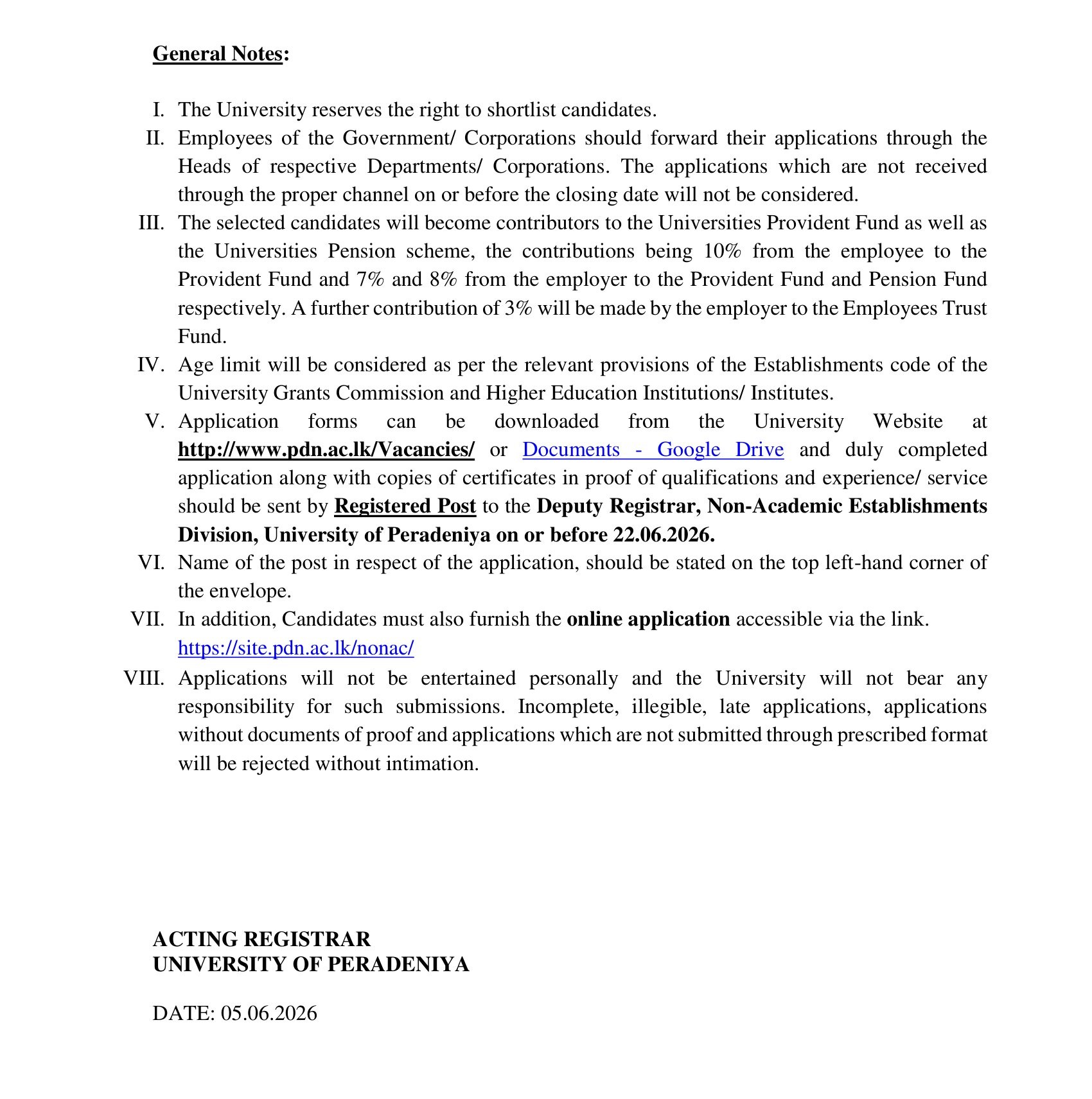 Works Engineer (Civil) - University of Peradeniya