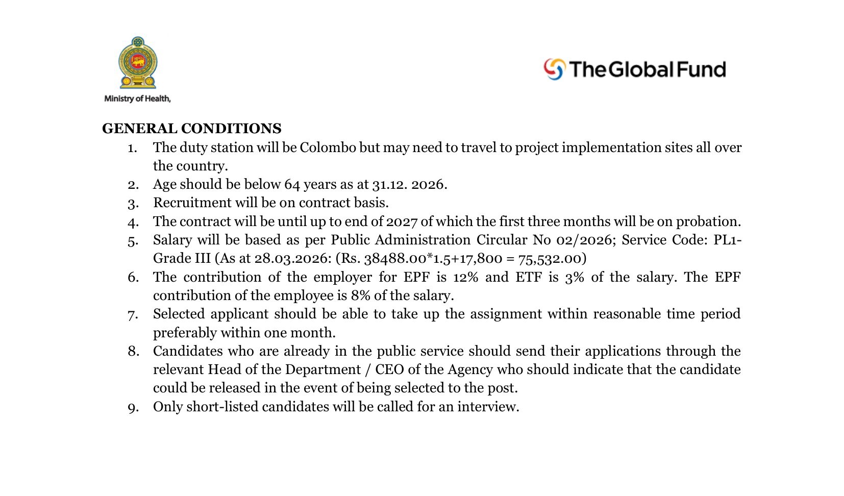 ICT Assistant, Office Assistant - Ministry of Health & Mass Media