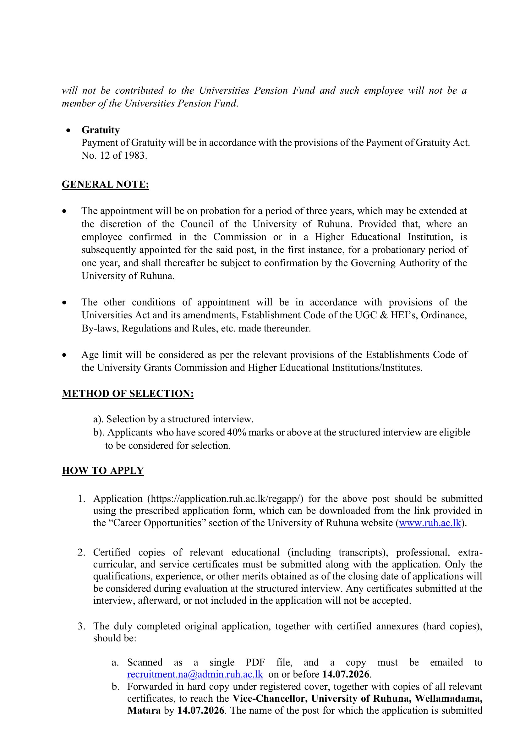 Registrar - University of Ruhuna