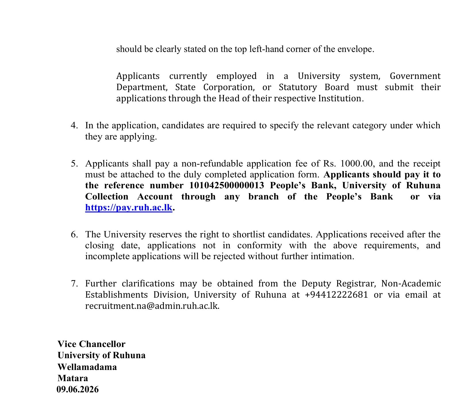 Registrar - University of Ruhuna
