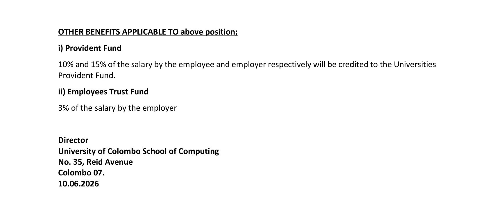 Technical Officer (ICT), Electrician - University of Colombo School of Computing
