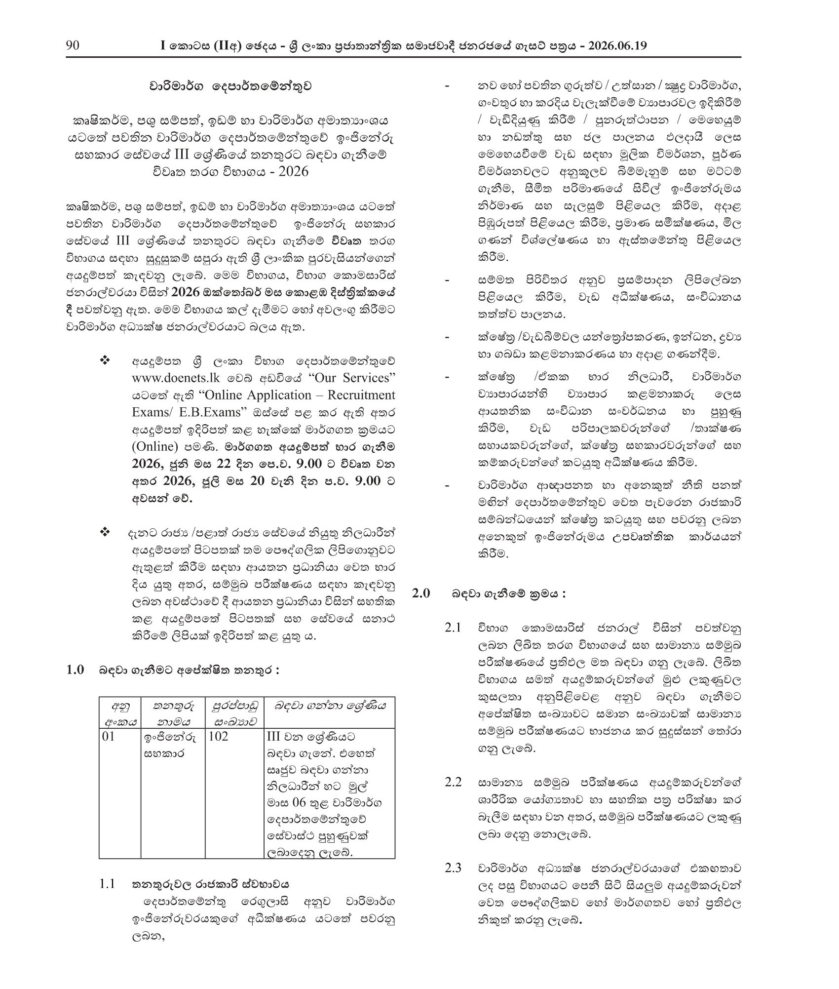 Engineering Assistant - Irrigation Department